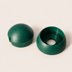 Cache-écrou vert foncé M8/M10 Soulet vue dessus et dessous