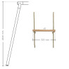 Echelle pour portique 5 barreaux bois et corde (agrès) - Soulet - Dimensions