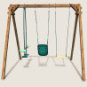 Portique en bois avec balançoires et siège bébé pour enfants