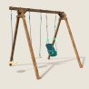 Portique balançoire en bois 3 agrès avec siège bébé Lilly et corde disque Ulysse Soulet