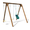 Portique de balançoire en bois Soulet avec siège bébé et agrès suspendus