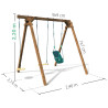 Dimensions du portique balançoire en bois Soulet avec siège bébé Lilly