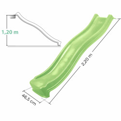Dimensions de la glissière toboggan olive Soulet pour plateforme de 120 cm