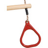 Trapèze en bois avec anneaux de gymnastique en plastique rouge – 35 x 580 / 165 x 20 x 210 mm - Anneaux solides