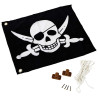Drapeau Pirate avec Système de Hissage pour Tour de jeux - 550 x 450 mm - Drapeau pirate