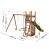 Aire de jeux pour enfant avec portique et mur d'escalade - HAPPY Swing & Climbing 150 - Dimensions