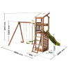 Aire de jeux pour enfant avec portique et bac à  sable - HAPPY Swing 150 - Dimensions