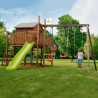 Aire de jeux pour enfant maisonnette avec portique - COTTAGE - Pour 10 enfants, de 3 à 12 ans