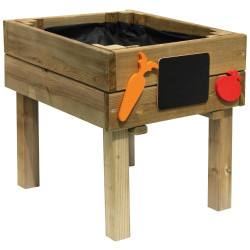Carré potager pour enfant en bois avec ardoises - 26L - Marguerite - Vue de 3/4 - Fond blanc