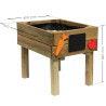 Carré potager pour enfant en bois avec ardoises - 26L - Marguerite - Dimensions