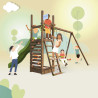 Aire de jeux pour enfant avec portique et mur d'escalade - HAPPY Swing & Climbing 150 - Pour 7 enfants de 3 à 12 ans