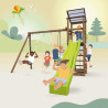 Aire de jeux pour enfant avec portique et bac à  sable - HAPPY Swing 150 - Pour 7 enfants de 3 à 12 ans