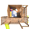 Aire de jeux pour enfant maisonnette avec portique et corde à  grimper - COTTAGE HAPPY - Vue de l'intérieur