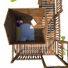 Aire de jeux pour enfant maisonnette avec portique et mur d'escalade - COTTAGE FUNNY - Vue de l'intérieur