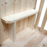 Cabane maisonnette en bois mobile pour enfant - Roulotte Carry - Zoom sur le banc