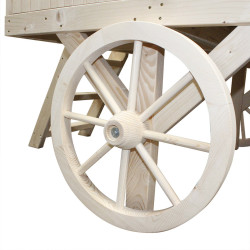 Cabane en bois mobile pour enfant - Roulotte Carry - Zoom sur la roue décorative