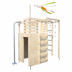 Cabane en bois crossfit pour enfants et ado - Cross Fit - Vue 3/4 dos