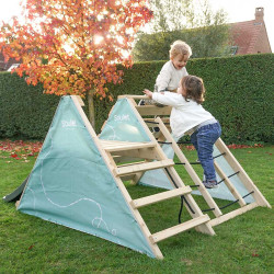 Aire de jeux en bois Hercule - Toboggan et escalade, 18 mois et + - Usage familial en extérieur