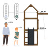 Aire de jeux en bois avec balançoire et toboggan – Nouméa - Comparatif Taille des utilisateurs / hauteur du produit
