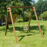Portique balançoire en bois traité carré, Objectif Nature 2 agrès - Ambre - Usage familial en extérieur