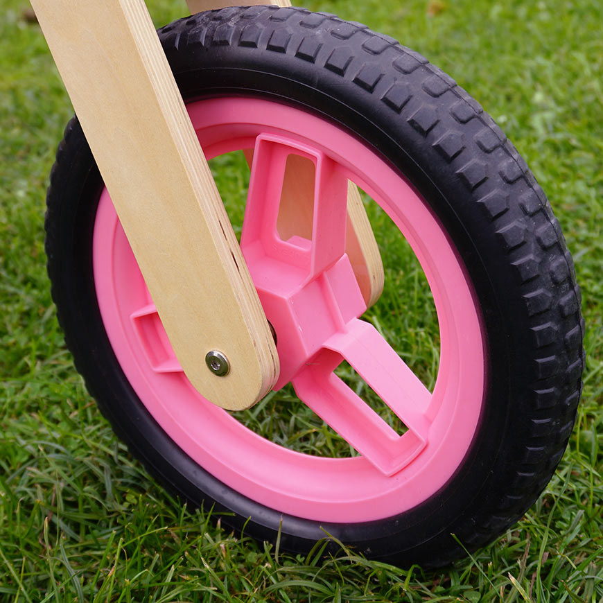 Draisienne en bois pour enfants - rose