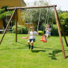 Grand portique en bois pour enfant 4 agrès - Gabin - Usage familial en extérieur