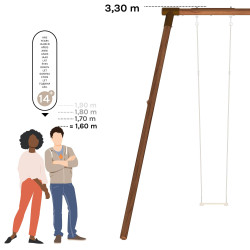 Portique en bois avec sac de boxe pour adolescents (3,30 m) – Galdar Boxe