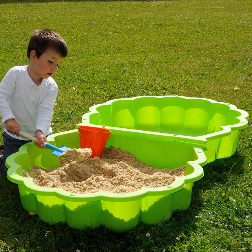 Bac à sable en plastique coquillage avec couvercle SUN and SPORT
