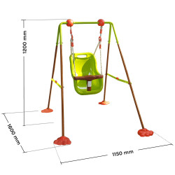Portique balançoire en métal pour bébé - Hauteur 1.20 m