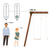 Portique en bois traité 2 agrès - Alizee - Comparatif Taille des utilisateurs / hauteur du produit