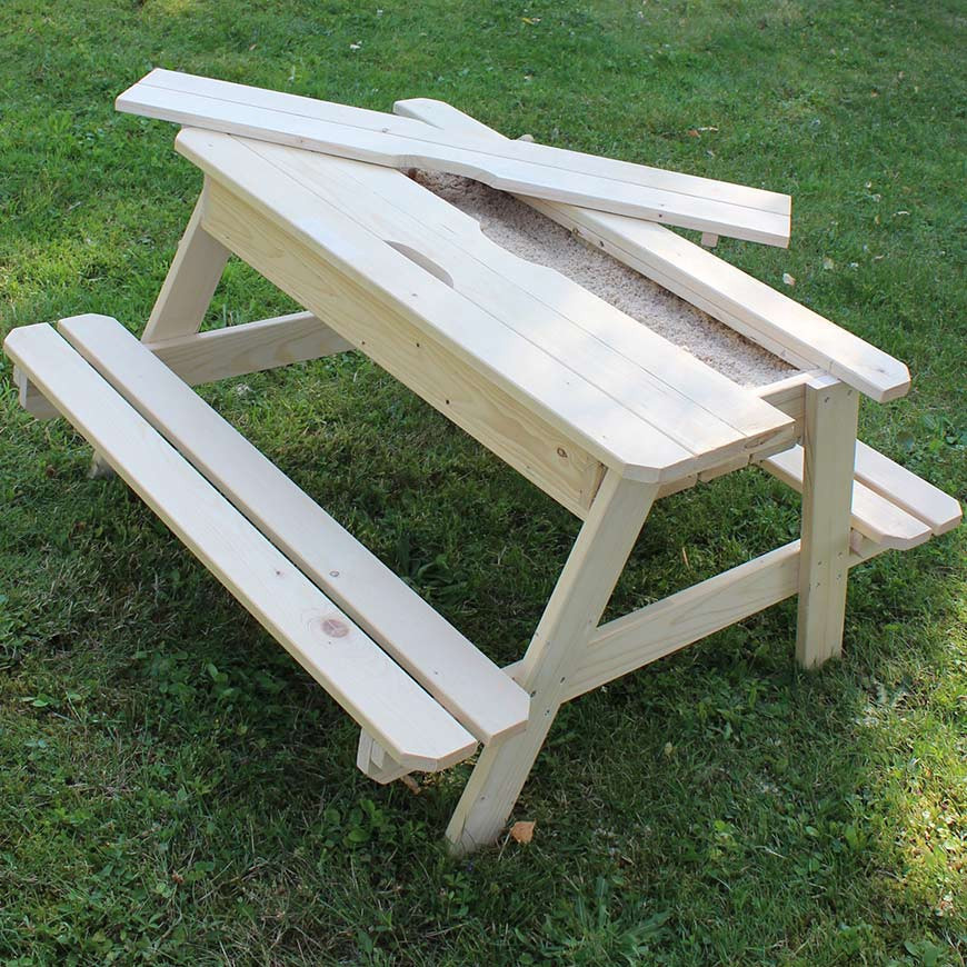 Soulet Table en bois avec bac à sable intégré pour enfant 90 x 91,5