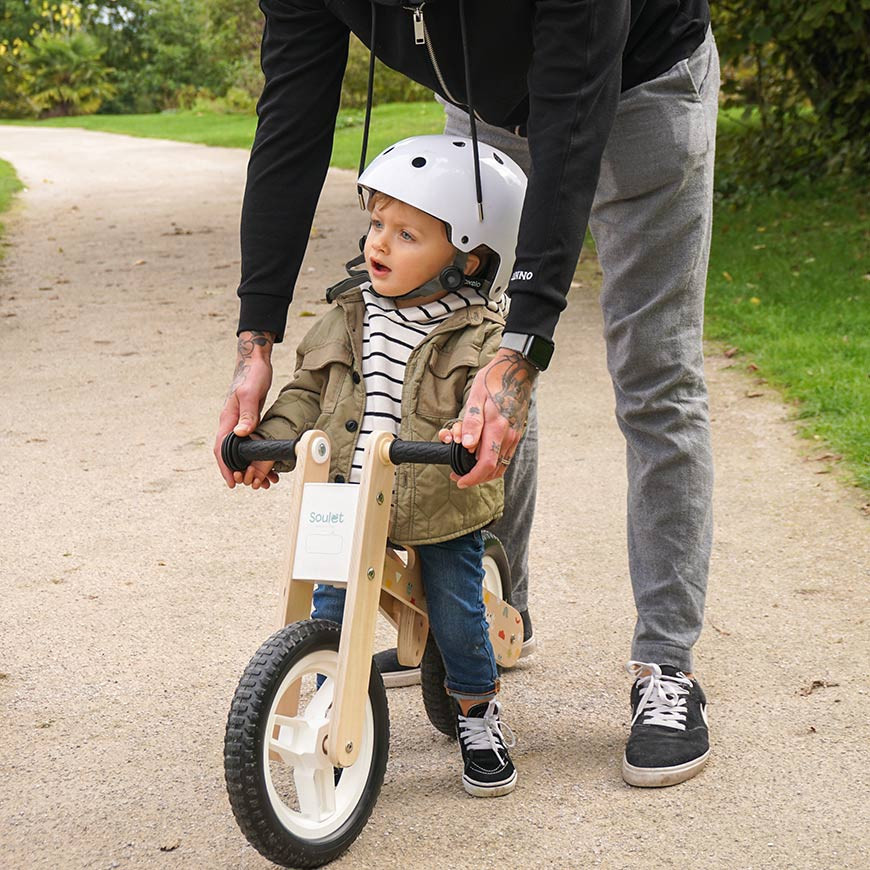 Draisienne rose en bois pour enfant 18 mois à 4 ans - Soulet