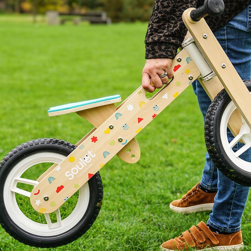 Draisienne bois uniq jaune, jeux exterieurs et sports