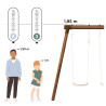 Portique en bois échelle et balançoire 3 agrès - Tonka - Comparatif Taille des utilisateurs / hauteur du produit