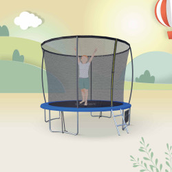 Trampoline extérieur 3m05 pour enfants avec filet de protection - Pour 1 utilisateur (100 kg max.)
