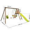 Station pour enfant avec portique et toboggan - Colza - Dimensions