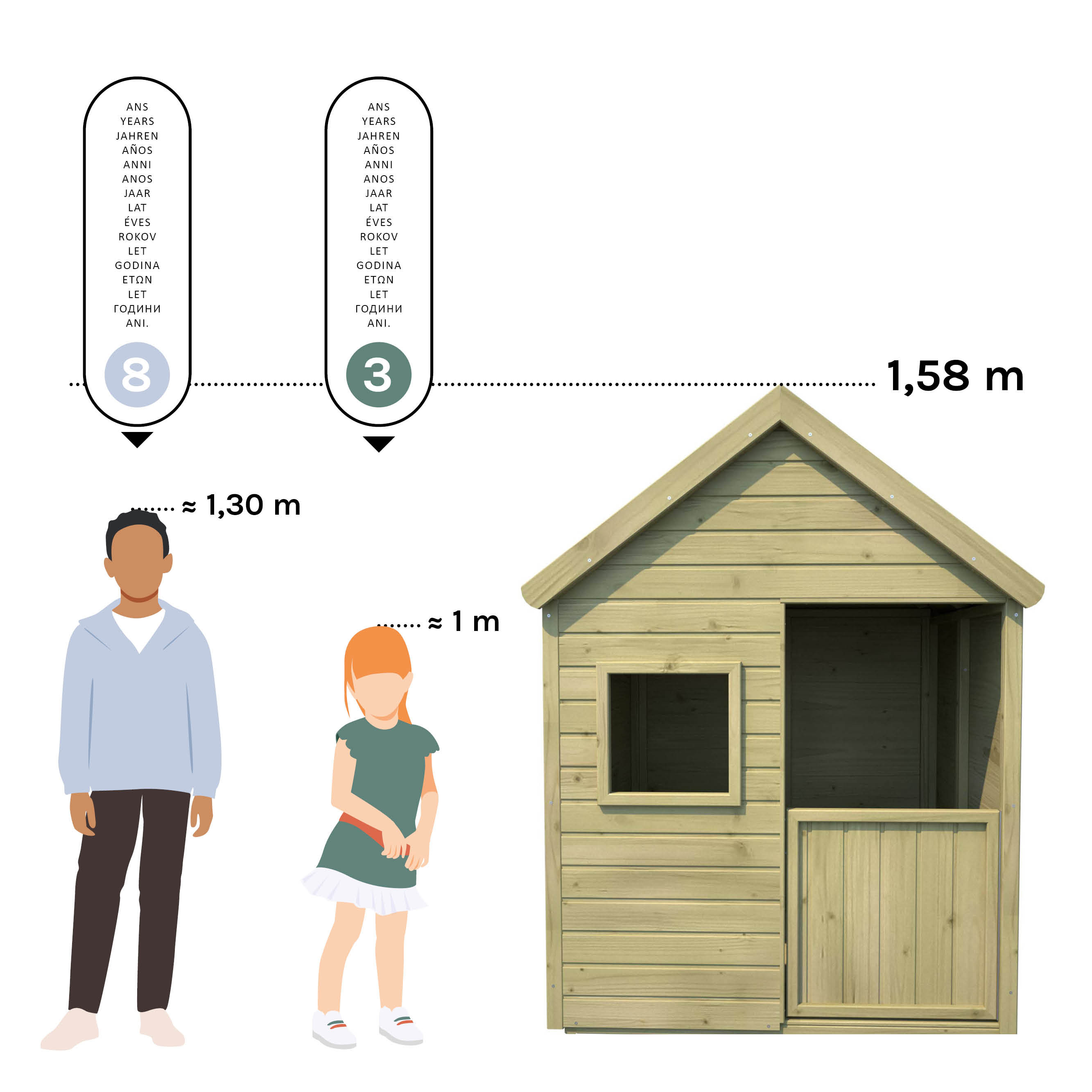 Soulet Cabane de jardin enfant en bois HEIDI pas cher 