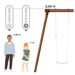 Portique en bois pour enfant 4 agrès - Suzon