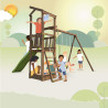 Aire de jeux avec portique et bac à  sable - HAPPY Swing 120 - Aire de jeux, avec toboggan h. 120 cm - Image avec enfants s'amus