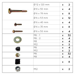 Visserie complète pour balancelle - Pièces détachées