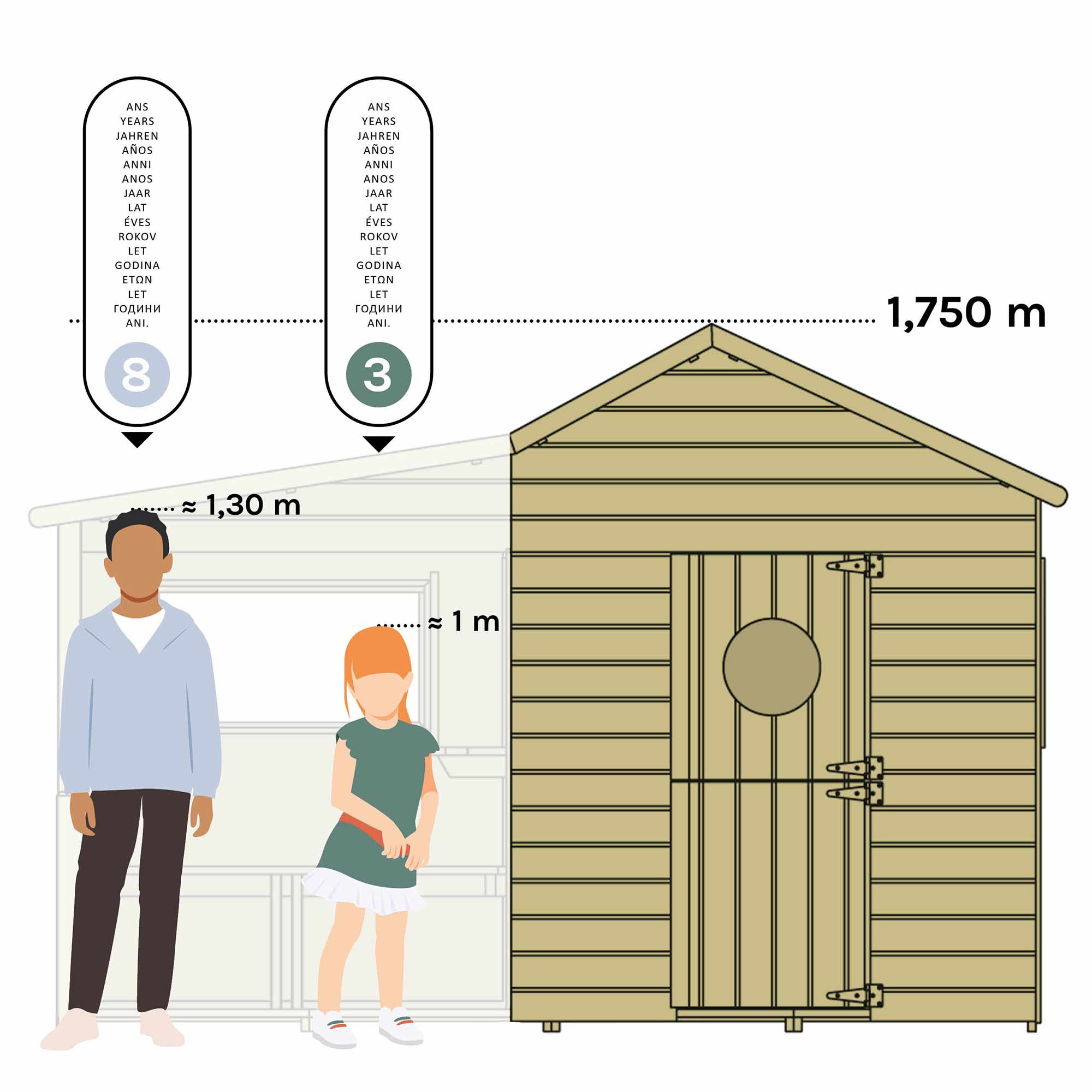 Cabane en bois pour enfant avec terrasse Hacienda - Soulet