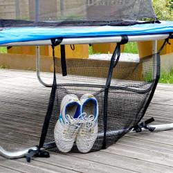 Trampoline extérieur 3m66 pour enfants avec filet de protection - Zoom sur le filet à chaussure