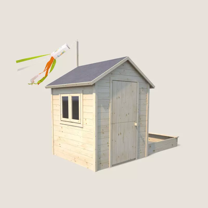 Cabane enfant - Maison en bois XL DEVA - Couleur Garden