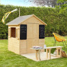 Cabane en bois avec terrasse et banc pour enfants - Grace