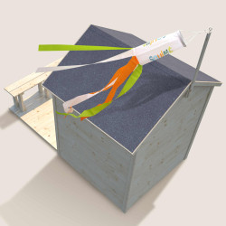 Cabane en bois avec terrasse et banc pour enfants - Grace - Vue de dessus