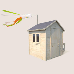 Cabane en bois avec mini-cuisine pour enfants – Jasmine - Vue 3/4 droite