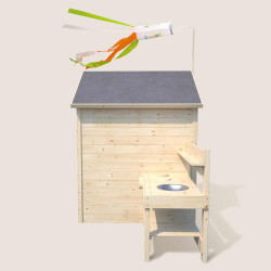 Cabane en bois avec mini-cuisine pour enfants – Jasmine - Vue de gauche