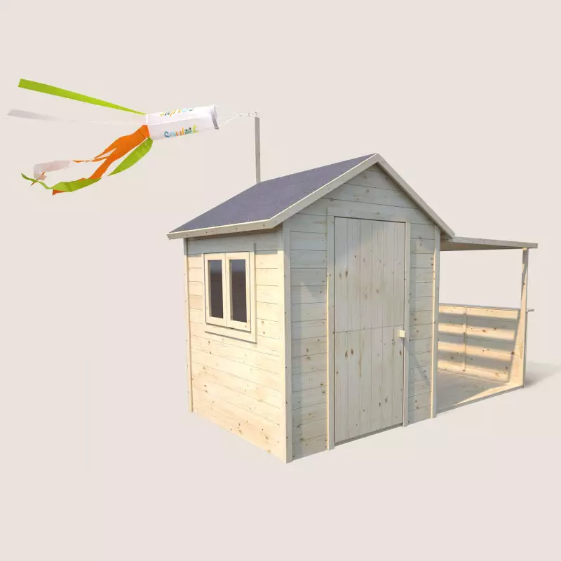 Soulet Cabane en bois avec toit plat en pente pour enfants 1,27 x 1