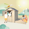 Cabane en bois avec bac à sable pour enfants – Elisabeth - Pour 4 enfants de 3 à 12 ans