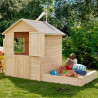 Cabane en bois avec bac à sable pour enfants – Elisabeth - Usage familial en extérieur